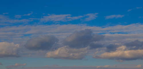 Beautiful photo of clouds in the blue sky, A flock of little clouds