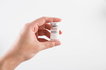 Botox medicine bottle on a white background