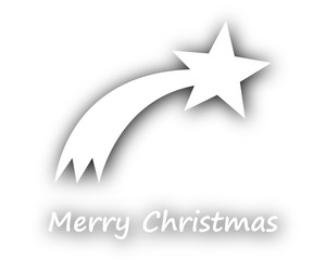 Obraz premium Frohe Weihnachten mit Komet auf weiss