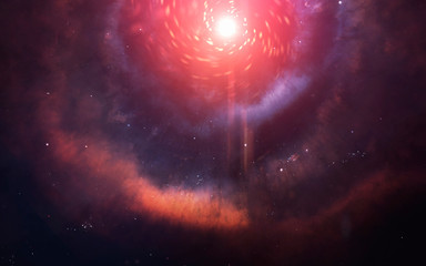 Giant supernova star explosion in the deep space. Awesome science fiction render. Elements of this image furnished by NASA