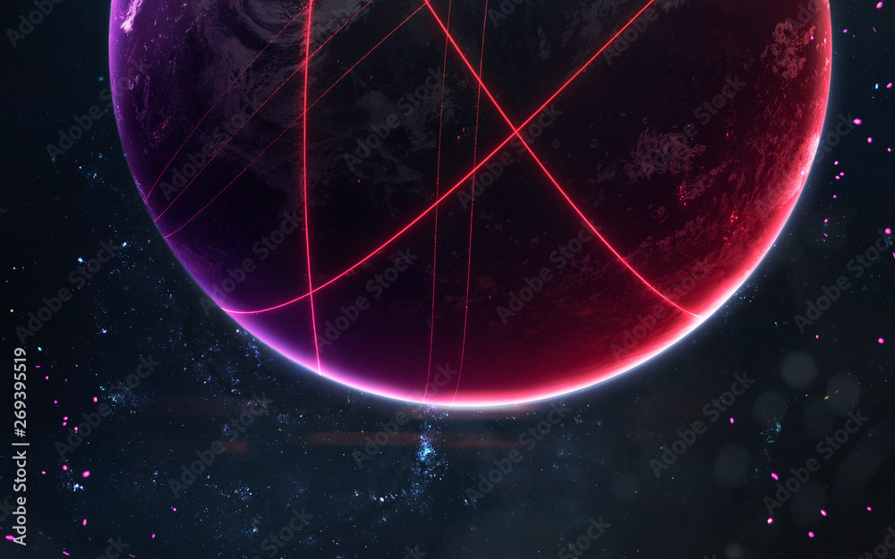 Canvas Prints space 3d sci-fi art with planets. elements of image provided by nasa