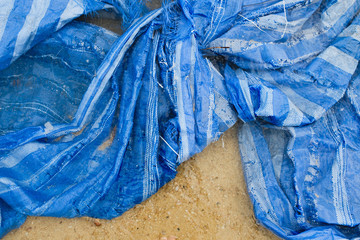 Detail of a Plastic Bag on a Beach