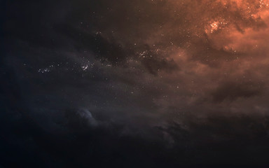 Deep space, cosmic landscape. Starfield. Nebula. Awesome science fiction render. Elements of this...