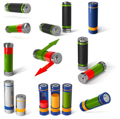 set of different batteries