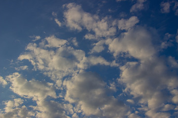 Obraz premium A flock of little clouds, Beautiful photo of clouds in the blue sky