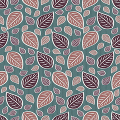 Fototapeta na wymiar Seamless pattern with the image of leaves.