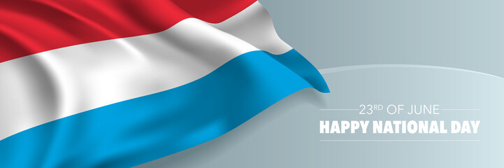 Luxembourg happy national day vector banner, greeting card.