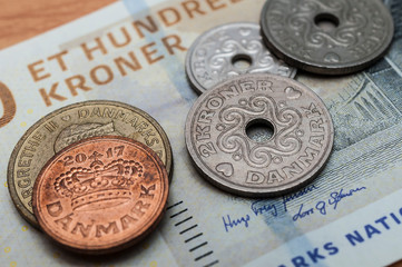 Danish kroner, currency from denmark in europe 