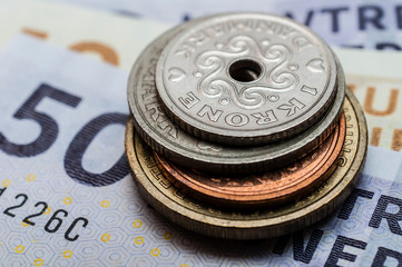 Danish kroner, currency from denmark in europe 