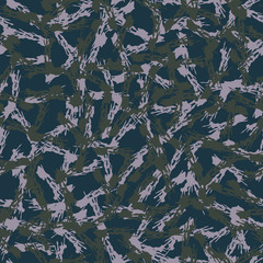 Urban UFO camouflage of various shades of blue, green and violet colors