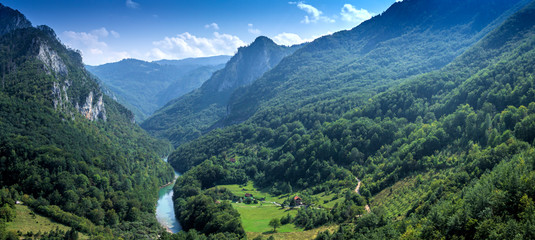 Mountain canyon in Montenegro. Soft focus and blurred background.