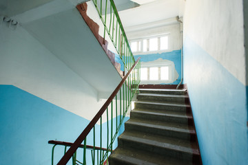 A stairwell in the pod