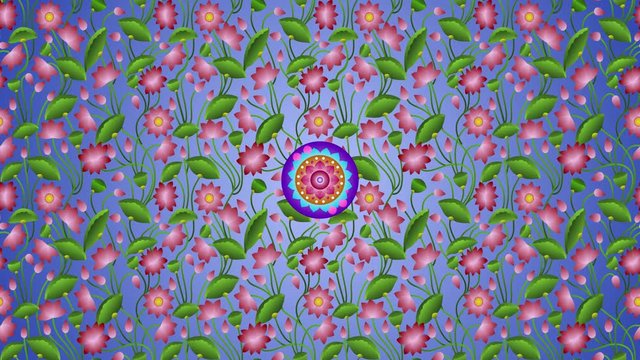 Sweet Color Blooming Spirit Mandala Art With Lotus Flower Plants Pattern Background Animation And Alpha Matte