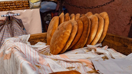 Turkish Ramadan Bread on marrakech marrocan street market