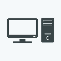 PC Icon on grey background.