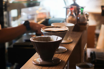 Manual drip (pour-over) coffee.