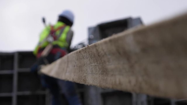 Lifeline safety equipment on construction site