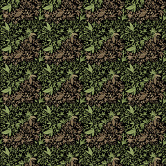 watercolor, pattern, flower, fabric, seamless, card, textile, summer, background, grass, blue, pink, garden, botanical, ornament,plant,branche, flowers, greens, herbaceous,natural, illustration