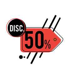 Diiscount Label, Special Discount, 70% 50% 80% off Vector Template Design Illustration