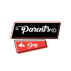 Happy Parents Day Greeting Card Vintage Vector Template Design Background Illustration