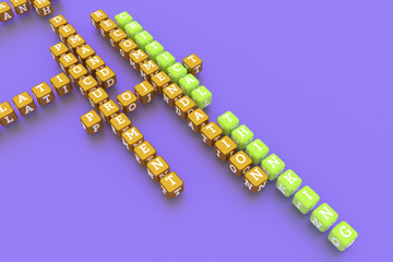 Critical Thinking, business keyword crossword. For web page, graphic design, texture or background.