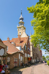 Naklejka premium Ortsmitte von Veere mit Rathaus