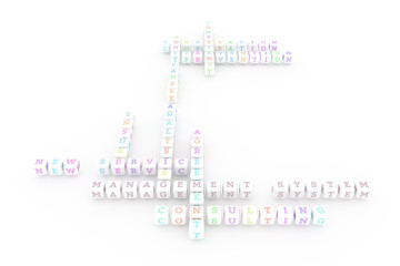 Management System, business keyword crossword. For web page, graphic design, texture or background.