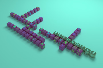 Resources, business keyword crossword. For web page, graphic design, texture or background.