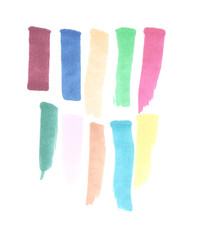 illustration of markers colored lines on white background