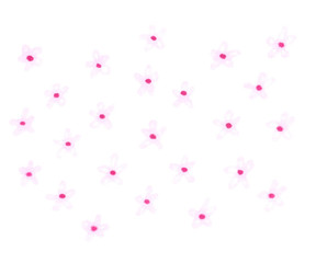 illustration of pink flowers markers on white background