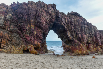 The natural arch on the beach of Jericoacoara, Brazil