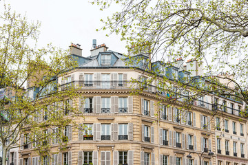beautiful antique city building in france, Europe