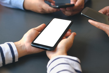 business people holding using smart mobile phone