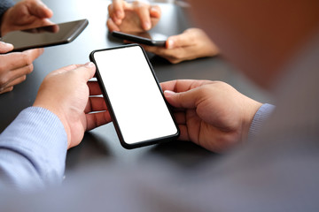 business people holding using smart mobile phone