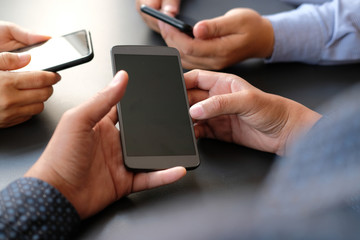 business people holding using smart mobile phone