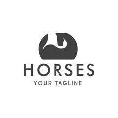 Fototapeta premium Luxury Horse Silhouette Logo Vector