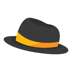 Isolated traditional vintage hat with ribbon - Vector