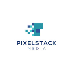 Pixel Stack Media Logo Vector