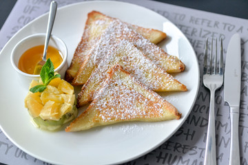 sweet breakfast toasts with marmalade