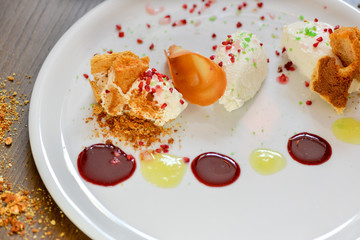 dessert in a beautiful author's serve