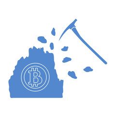 Mining of bitcoins. Digital currency.