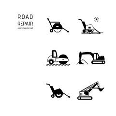 Road repair - vector icon.