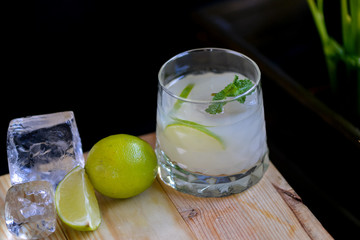 mojito cocktail on a green background