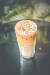 Iced coffee cup background atmosphere vintage