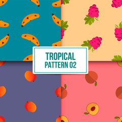Bundle tropical Pattern 02 with a beautiful flat background