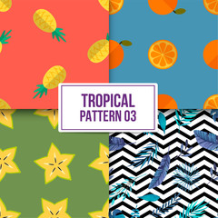 Bundle tropical Pattern 03 with a beautiful flat background