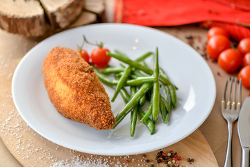 chicken Kiev chop on a plate