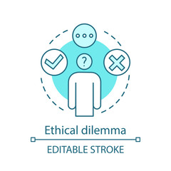Ethical dilemma concept icon