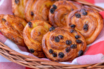 hot cross buns in a basket