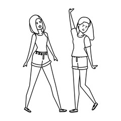 beautiful and young girls celebrating characters